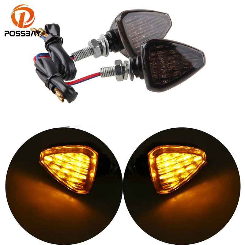 

Винтажные светодиодные сигналы поворота POSSBAY для мотоциклов, 12 В, для Suzuki, Yamaha, Honda, Harley