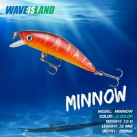 waveisland jerkbait minnow fishing lure bait mino 72mm 7 5g 8 color wobbler carp isca artificial leurre souple lures equipment