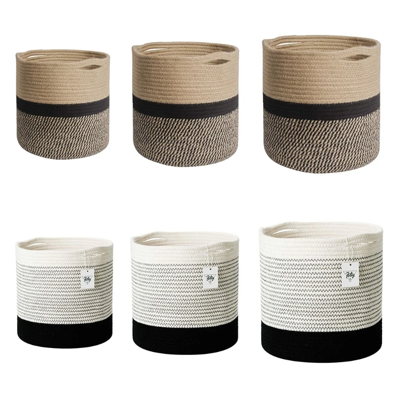 

Hand Woven Straw Planter Basket Indoor Outdoor Storage Flowerpot Plant Container