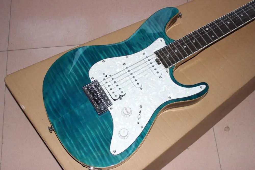 Китайская Фабрика ручной работы 6 stings электрогитара тигровый клен Топ gitaar