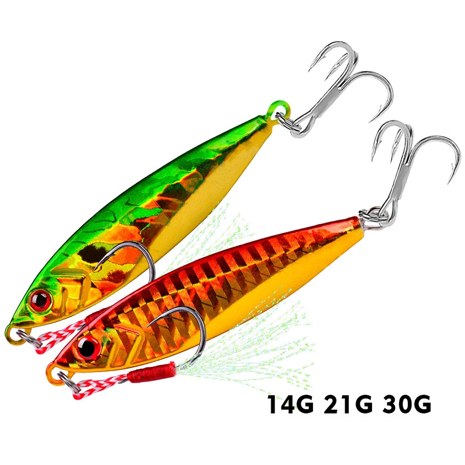 

1Pcs Metal Jig Lure 14g/21g/30g Trolling Hard Bait Jigging Lure Jigs Saltwater Lures Artificial Baits Fishing Bass Tackle Pesca