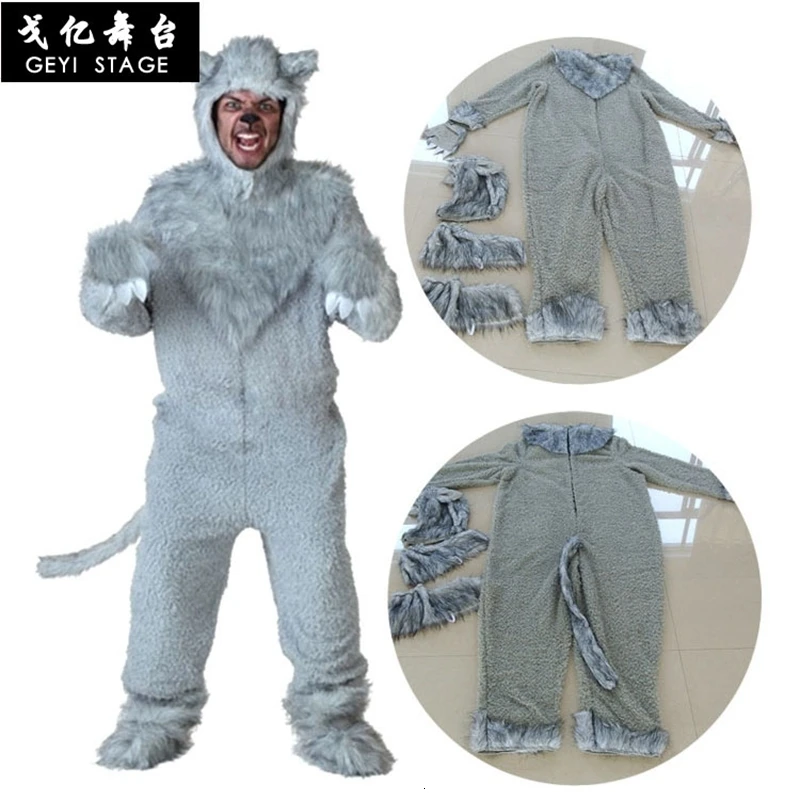 Волк дерево Аниме kigurumi для взрослых Женская утепленная зимняя животных фланель
