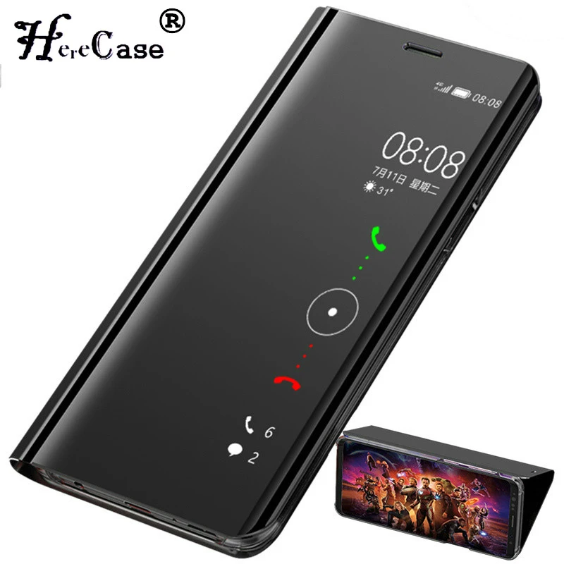 for oneplus 7 pro 6 6t mirror leather stand phone case for oneplus 9 8 pro 6 5 t oneplus7 oneplus6 smart mirror flip cover capa free global shipping