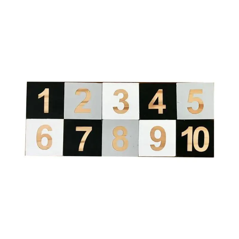 

Home Crafts Solid Wood 1-10 Number Cube Block Baby Learning Ornaments Kids Infant Photography Props Y4QA