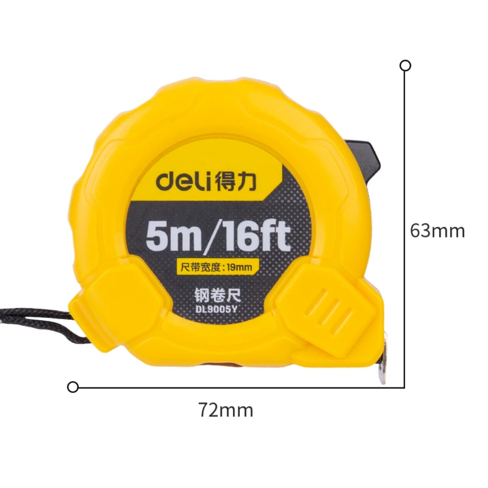 

Deli Portable Tape Measure 3/5m Steel Tape Auto Lock Tape Measure Retractable Distance Measuring Gauging Tools