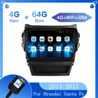Автомагнитола для Hyundai Santa Fe 3 2013 2014 2015 2016 IX45, мультимедийный видеоплеер на Android, GPS, 2 din, 4G, SIM, GPS-навигация