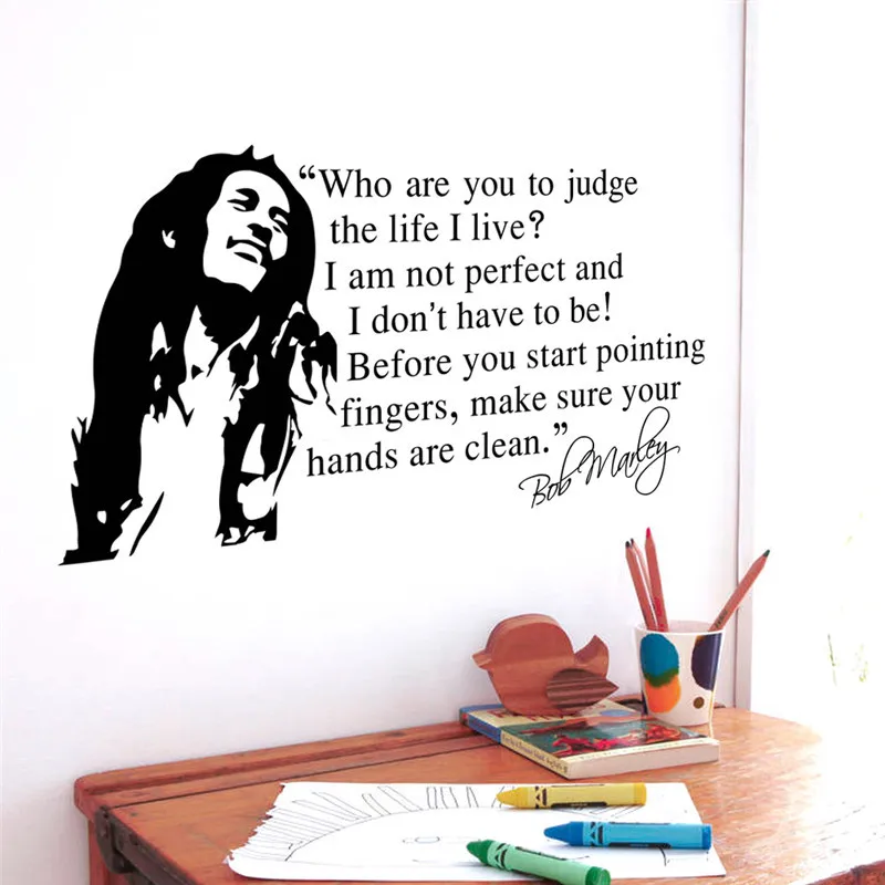 

Bob Marley Quotes Vinyl Wall Decals Poster Wall Art Wallpaper Wall Stickers Home Decoration Music Party Supply