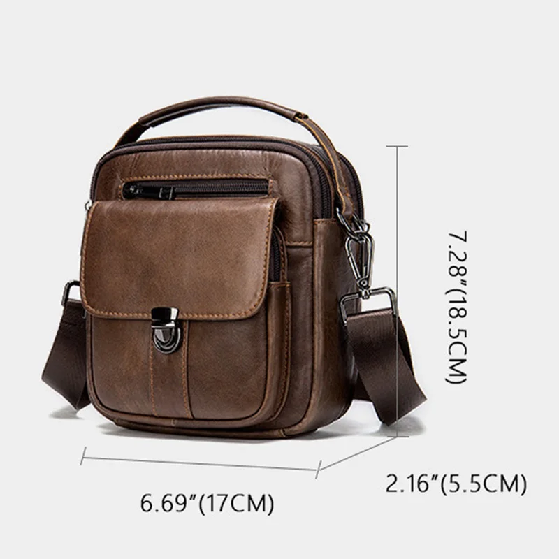Сумка-мессенджер мужская из натуральной кожи винтажная |