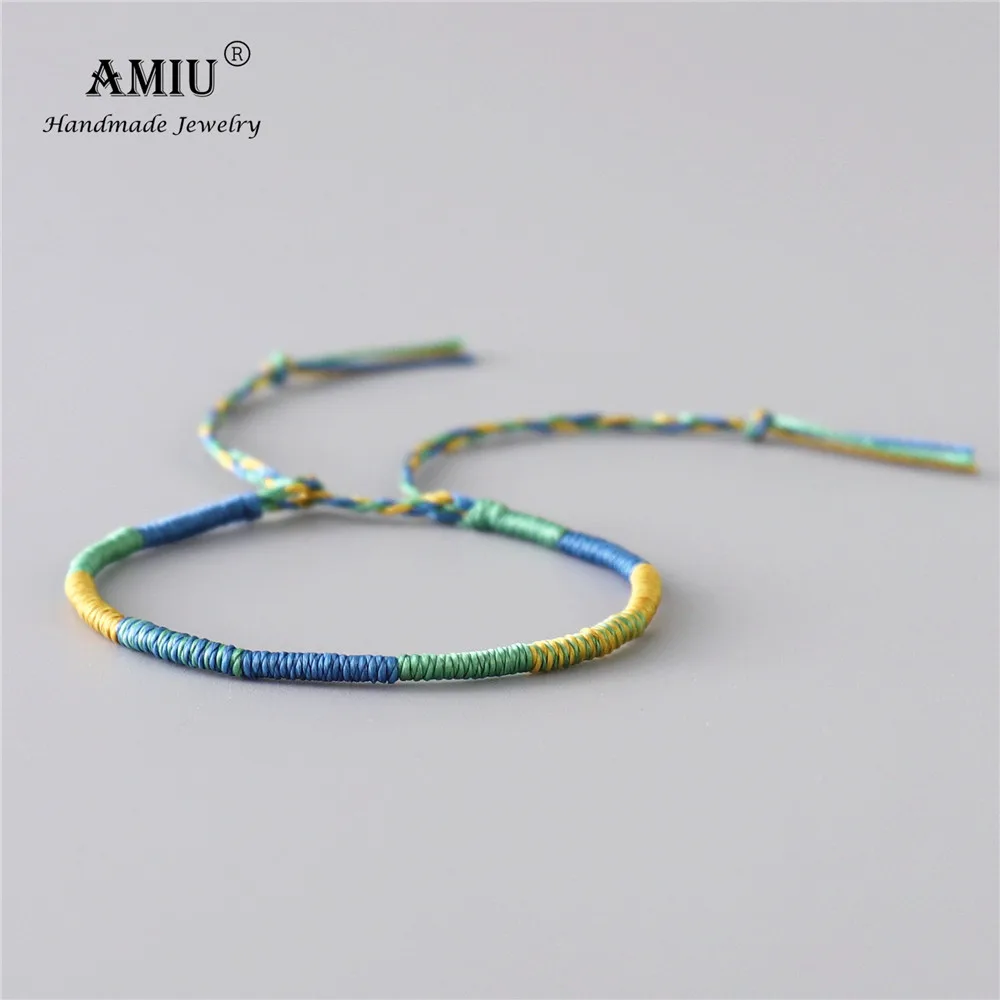 4 AMIU, ручной работы, водонепроницаемый, тканый, вощеная нить, обёрточная бумага, браслет, простой, веревочный, Узелок, браслет дружбы, браслет для мужчин и женщин - Окраска металла: 4