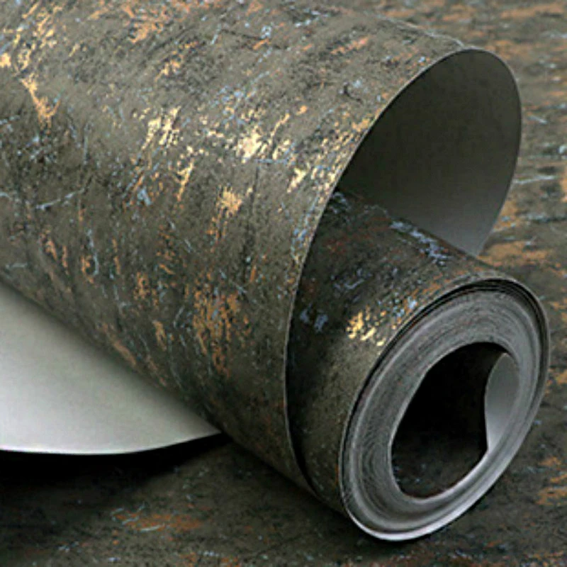 

Vintage Solid Color Silver / Gold Texture Wall paper Plain Black Gray Green Simple Wallpaper Roll Non-woven Bedroom Living Room