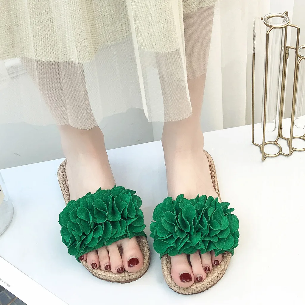 SAGACE/Повседневные слипоны Женские летние однотонные шлепанцы с открытым носком и