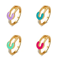 simple colorful paperclip rings for women rings 2021 trend hip hop punk personality open adjustable ring party jewelry gifts