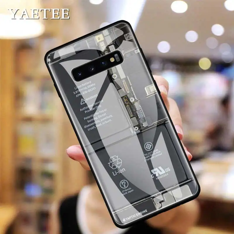 

Glass Phone Case for Samsung Galaxy S20 FE 20 Plus S10 Lite S10E S9 + Fundas for Note 20 10 9 8 Cover Coque Cute Tape Camera Bag