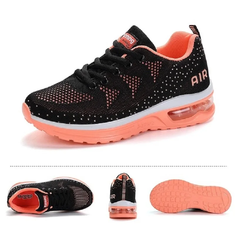 

Ladies new flying woven breathable cushion running shoes cushioning sports shoes trendy casual shoes women zapatos mujer 