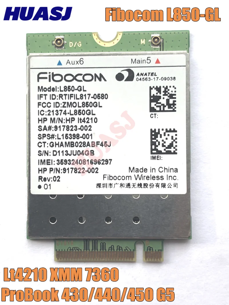 Huasj L850-GL for HP LT4210 Fibocom Card Wireless L15398-001 XMM 7360 WWAN Mobile Module 4G LTE NEU FOR ProBook 430 440 450