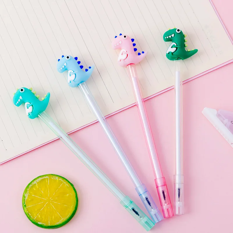 Ceny 20 Sztuk Kreatywny Szkoła Papiernicze Cartoon Dinozaur Długopis żelowy Uczeń Nauka Pisania Materiały Biurowe Pióro Hurtownia