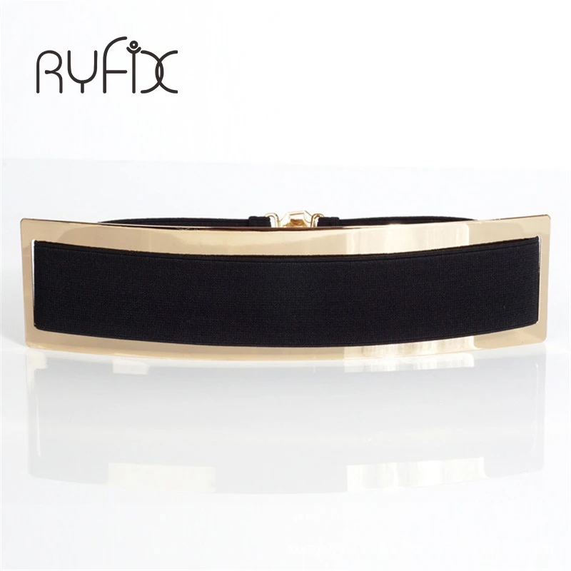 Эластичный металлический поясной ремень с зеркальным покрытием широкая лента