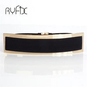 Эластичный металлический поясной ремень с зеркальным покрытием, широкая лента с металлической позолотой, ширина 6 см, BL20