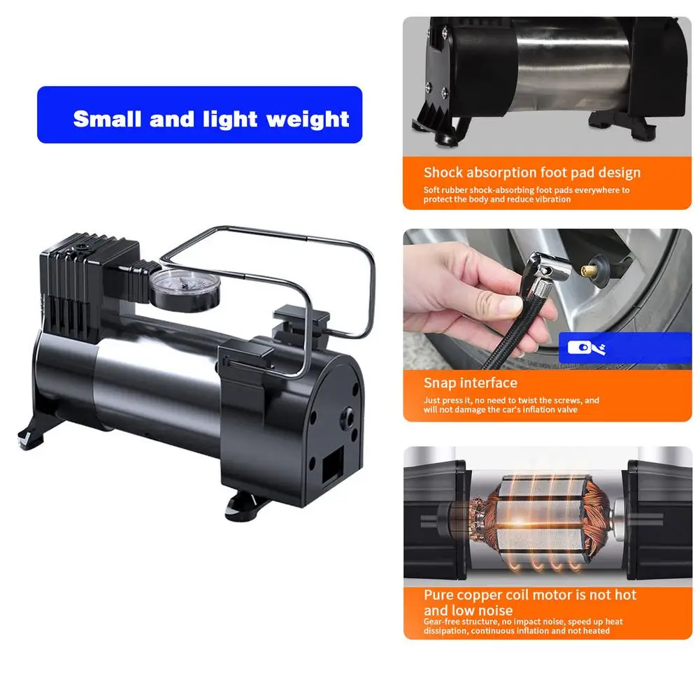 Автомобильный воздушный насос с низким уровнем шума портативный
