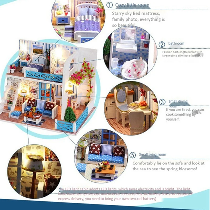Кукольный домик мебель Diy Миниатюрный 3D Деревянный кукольный игрушки для детей