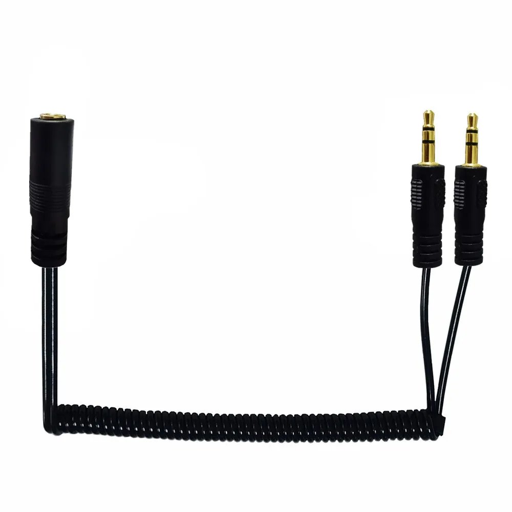 Спиральный аудиокабель спиральный 3 5 мм аудио стерео Y-разветвитель кабель для