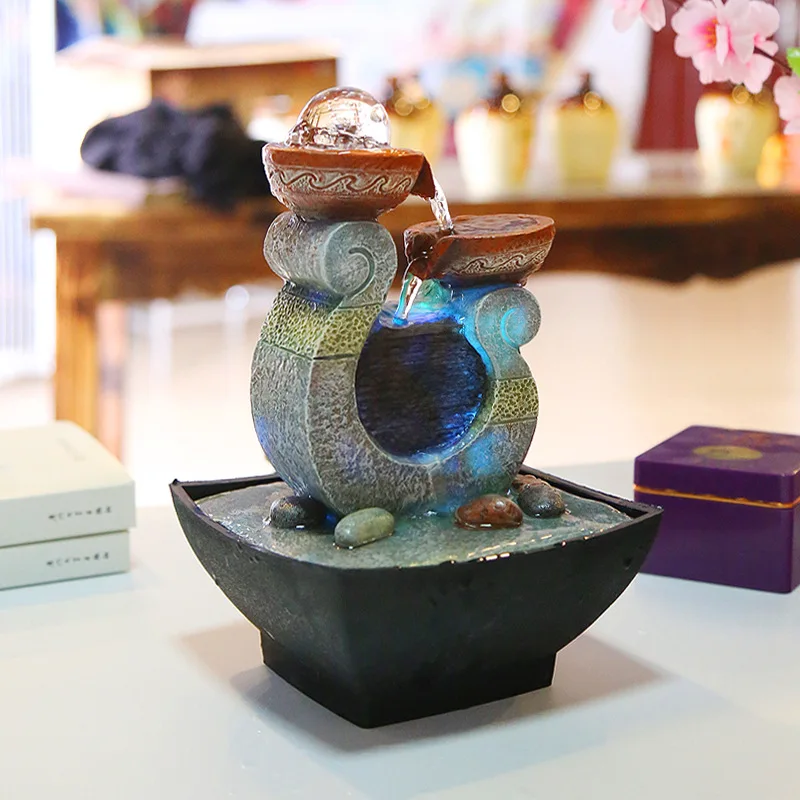 Богатство компании FengShui украшения настольный светодиодный Водопад фонтан