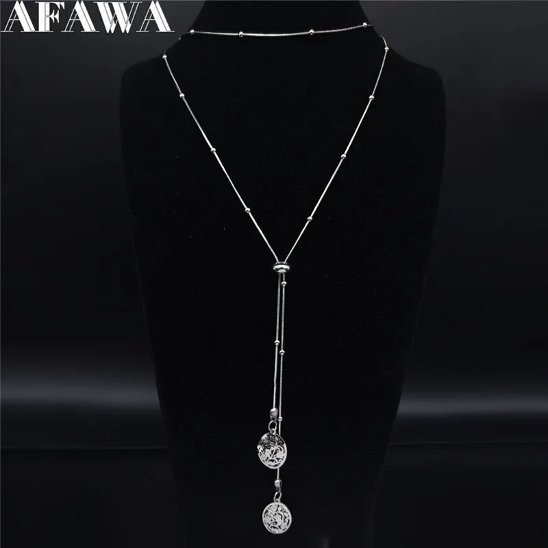 2021 из нержавеющей стали Цветочное Ожерелье цепочка для женщин Серебряный Цвет