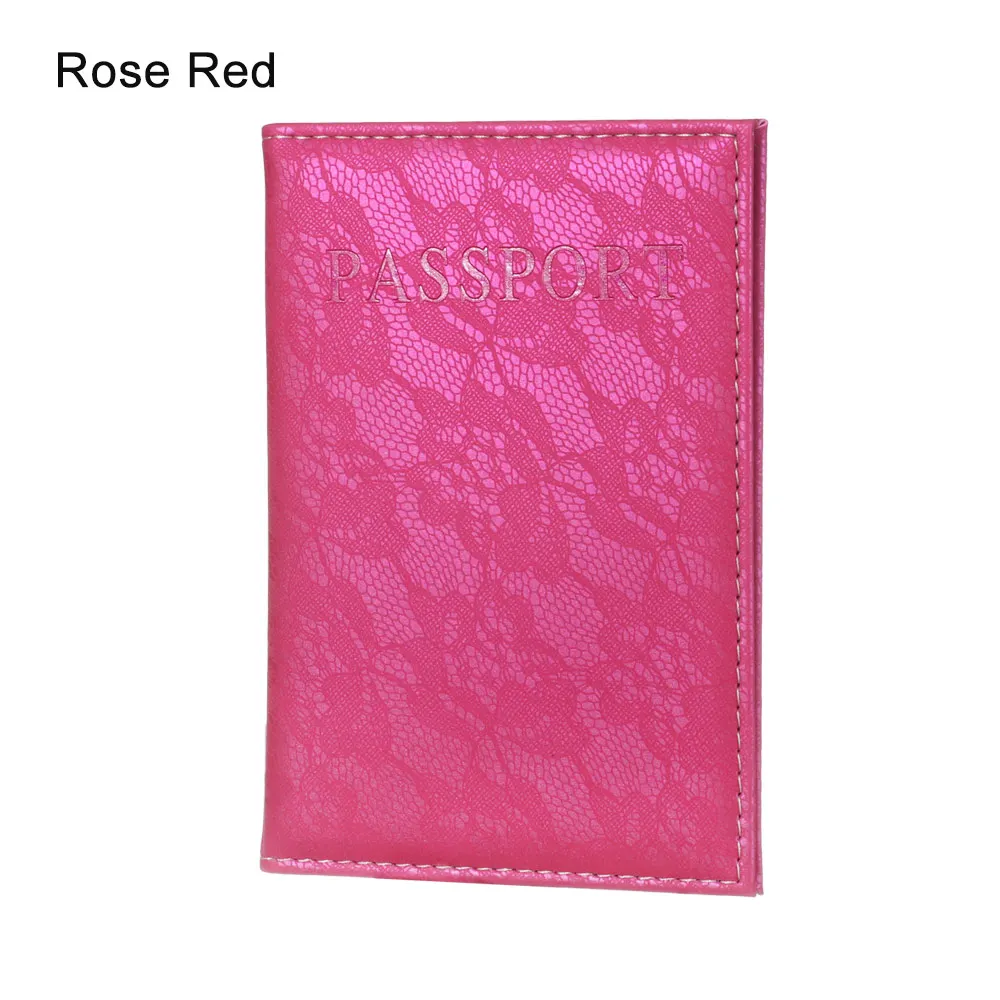 rose red Модный женский кошелек из искусственной кожи с объемным дизайном, держатель для паспорта, цветочный принт, Обложка для документов, паспорта, чехол, держатель для ID карт - Цвет: rose red