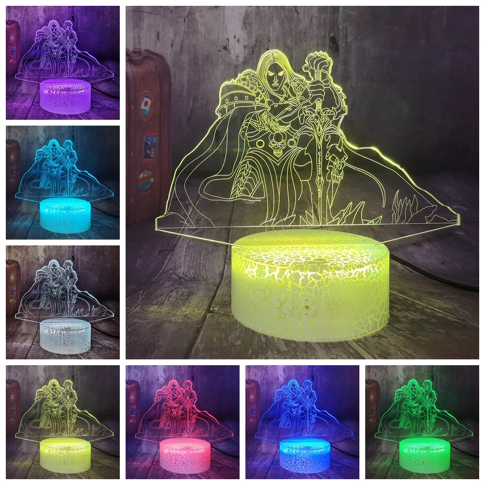 Игра для влюбленных World of Warcraft король-лич WLK 3D светодиодный ночсветильник 7 цветов
