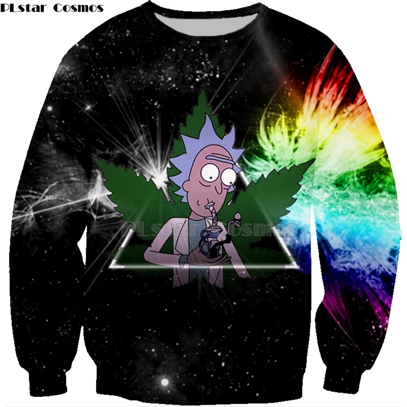 Новинка, 3D zipHoodies, Рик и Морти, Толстовка для мужчин и женщин, Забавный мультяшный принт, толстовка с капюшоном, Конопляный лист, травка, Харадзюку, хип-хоп, улица-12