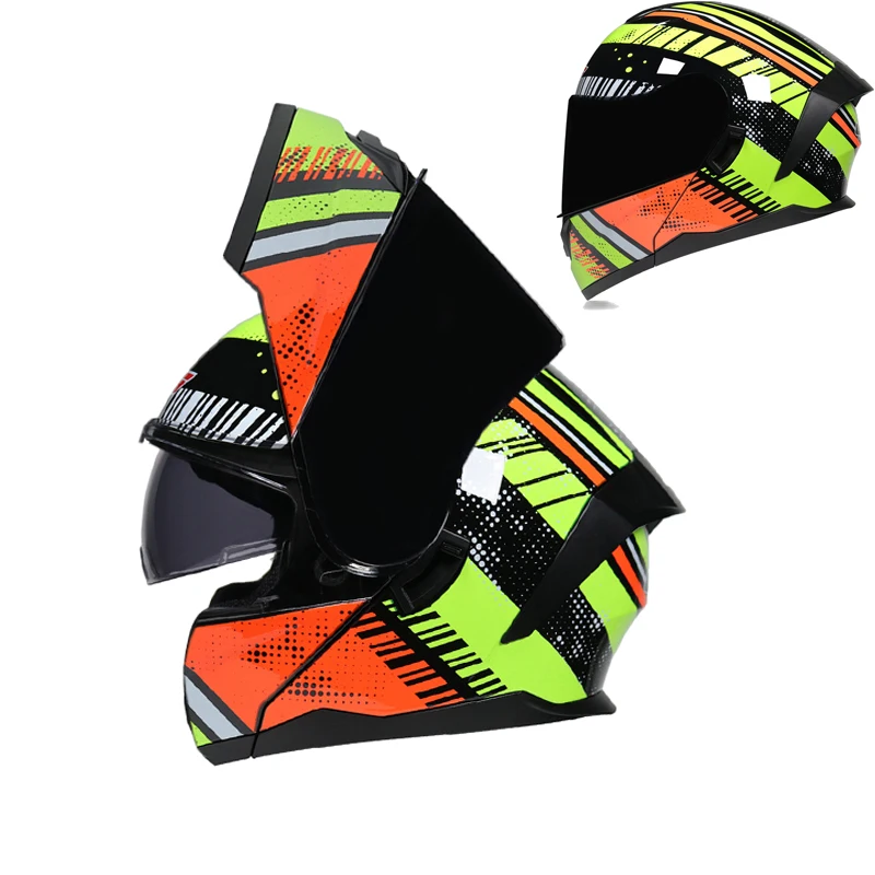 

Шлем гоночный унисекс, модульный защитный шлем для мотокросса с двойными стеклами, на все лицо