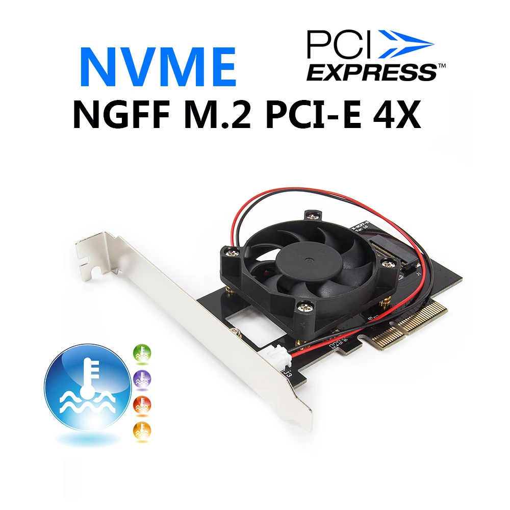 Карта расширения M.2 NVME NGFF для PCI-E X4 адаптер с вентилятором настольного ПК |