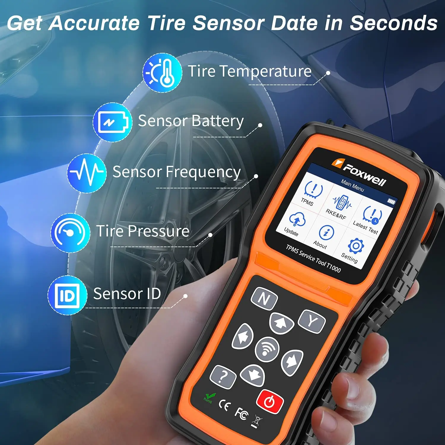 Система контроля давления в шинах FOXWELL TPMS T1000 | Автомобили и мотоциклы