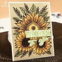 alinacutle clear stamp big sunflower floral leaves scrapbooking handmade card album paper craft rubber transparent silicon stamp