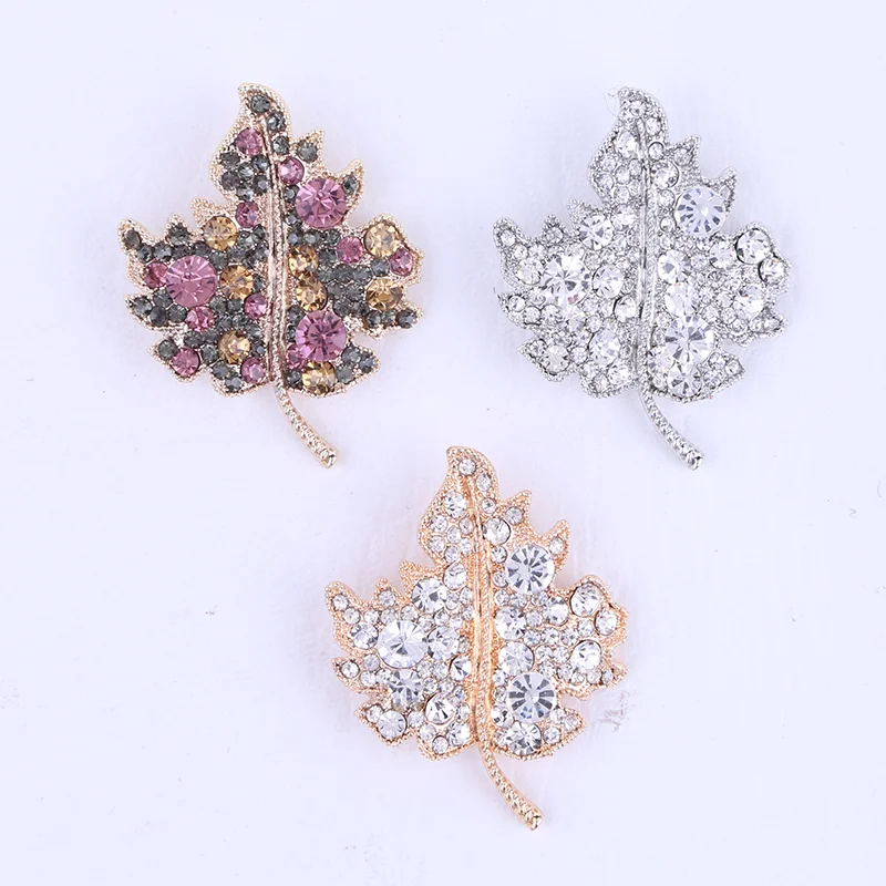 Корейская красивая модная дикая Брошь Стразы с кленовым кристаллом Лидер продаж