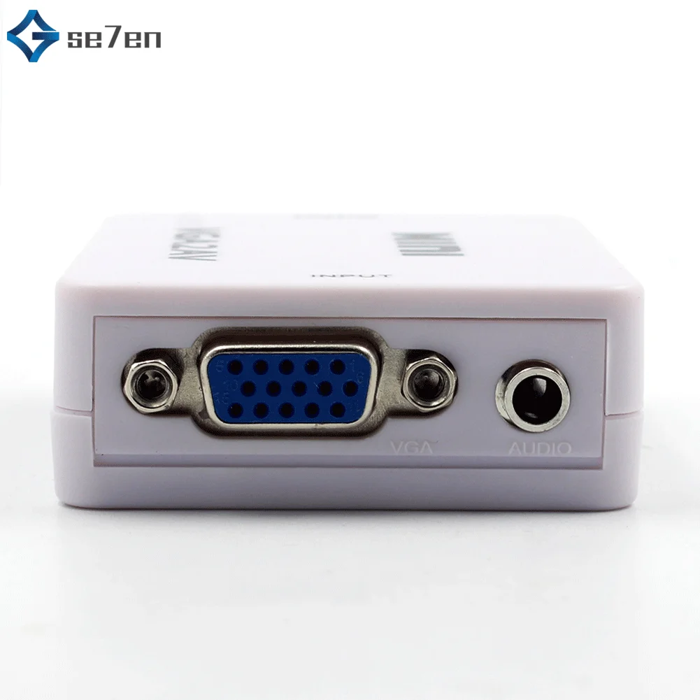 Мини HD 2AV VGA конвертер видео коробка AV RCA CVBS к Conversor с 3 5 мм аудио ПК HDTV