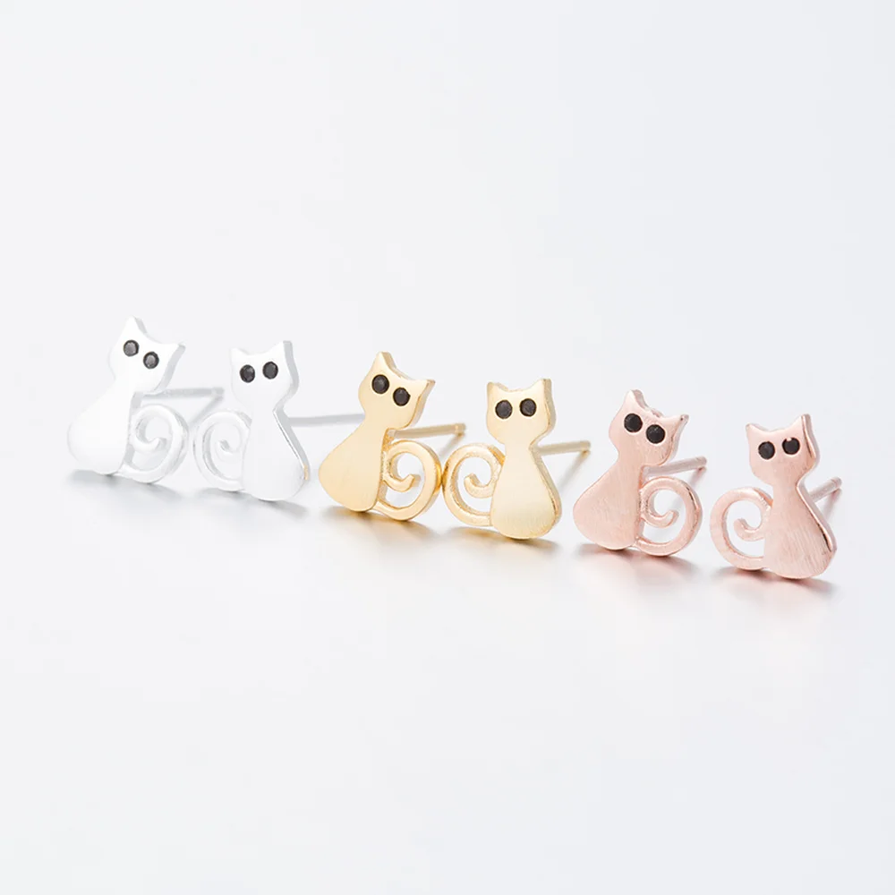 1 Color Cute Cat Stud Earrings for Women Jewellery Prevent Allergy jewelry girl Christmas gifts | Украшения и аксессуары