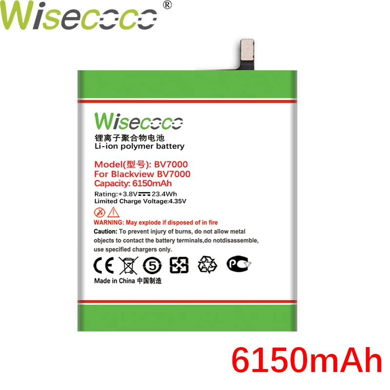 wisecoco battery for blackview bv6000 bv6800 bv7000 bv8000 bv9000 phone high quality new batterytracking code free global shipping