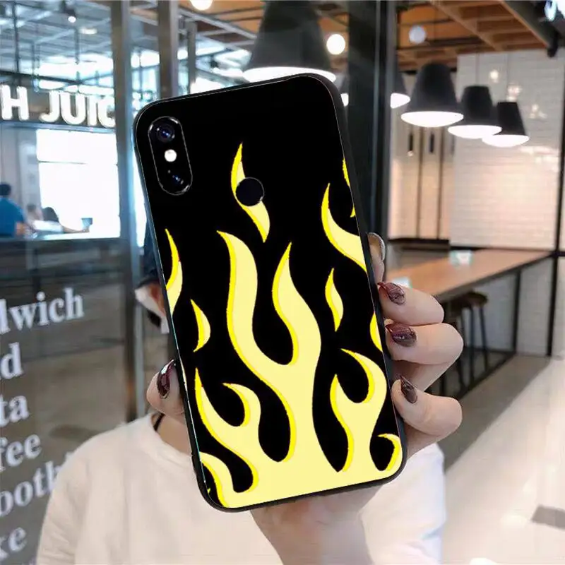 

Fashion Red Flames Fitted Phone Case For Xiaomi Redmi 7 8 9t 9se k20 mi8 max3 lite 9 note 9s 10 pro