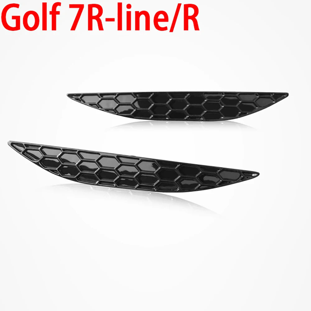 

K-Car 1 Pair Glossy Honeycomb Tail Rear Fog Light Lamp Cover Trim Insert Garnish For VW Volkswagen Golf 7.5 MK7.5