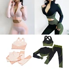 Женский спортивный костюм, бесшовный укороченный топ, леггинсы, бюстгальтер, штаны, спортивный костюм для тренировок