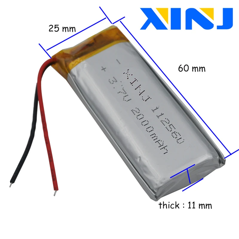 XINJ 3,7 в 2000 мАч Lipo полимерный литий-ионный аккумулятор 112560 для электронной книги внешний аккумулятор монитор видео плеер пластина MID портативный DVD планшет ПК