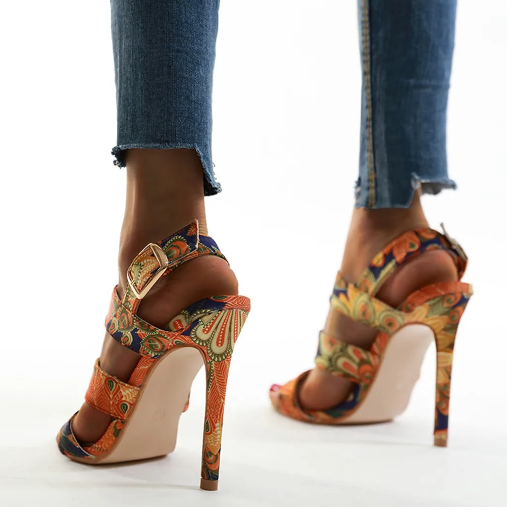 Women's Pointed Toe Sandals Stiletto High Heel Shoes Buckle Casual Pumps Sandal 2019 Spring Autumn New Simplicity Fashion |