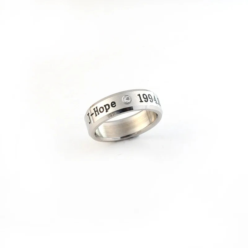 korean Kpop bangtan boys rings jin jimin suga name letter Ring Stainless Steel Finger Rings Jewelry Accessories for Men Women | Украшения и