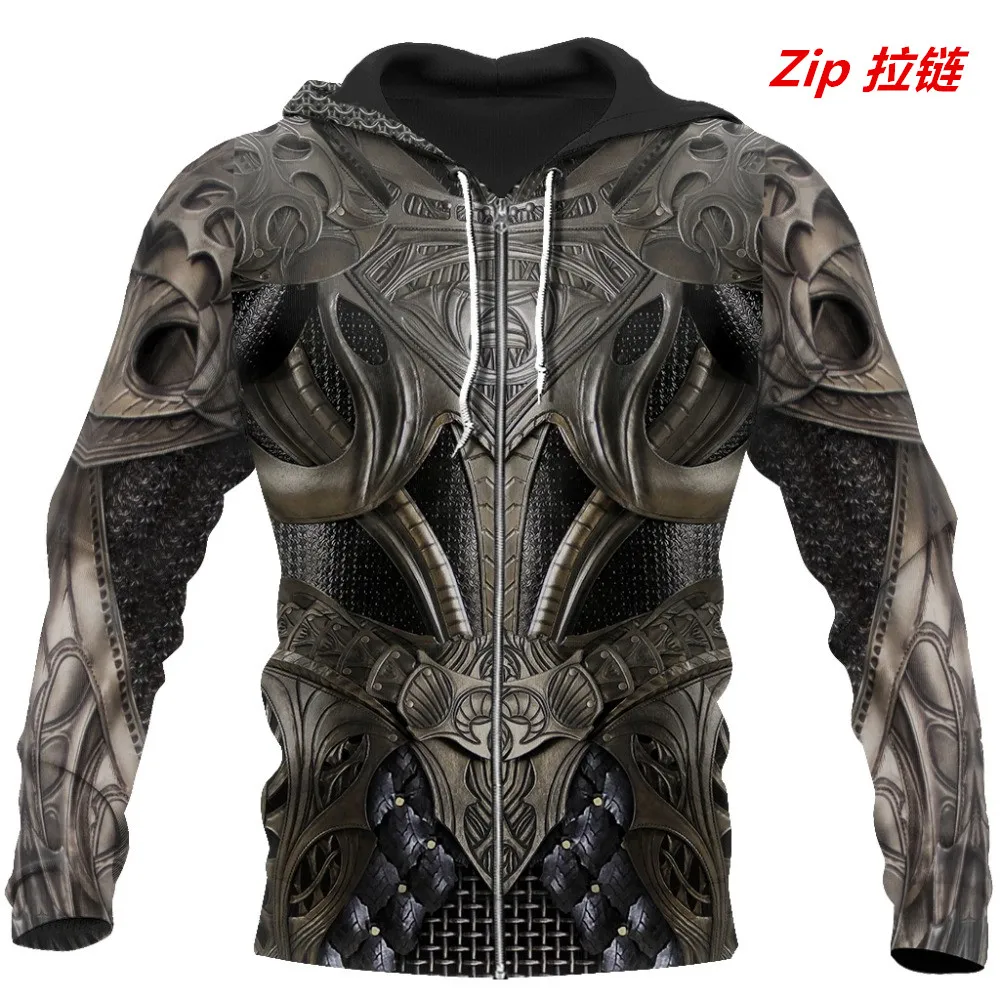 

Knight Medieval Armor Hooded Sweatshirt 3D Printing Knight Templar Harajuku Fashion Men's Hoodie Unisex Casual Jacket Hoodie F86