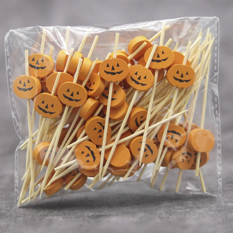 100PCS 9cm Коктейльные Палочки Бамбук Декоративные Зубочистки Фруктовые Закуски