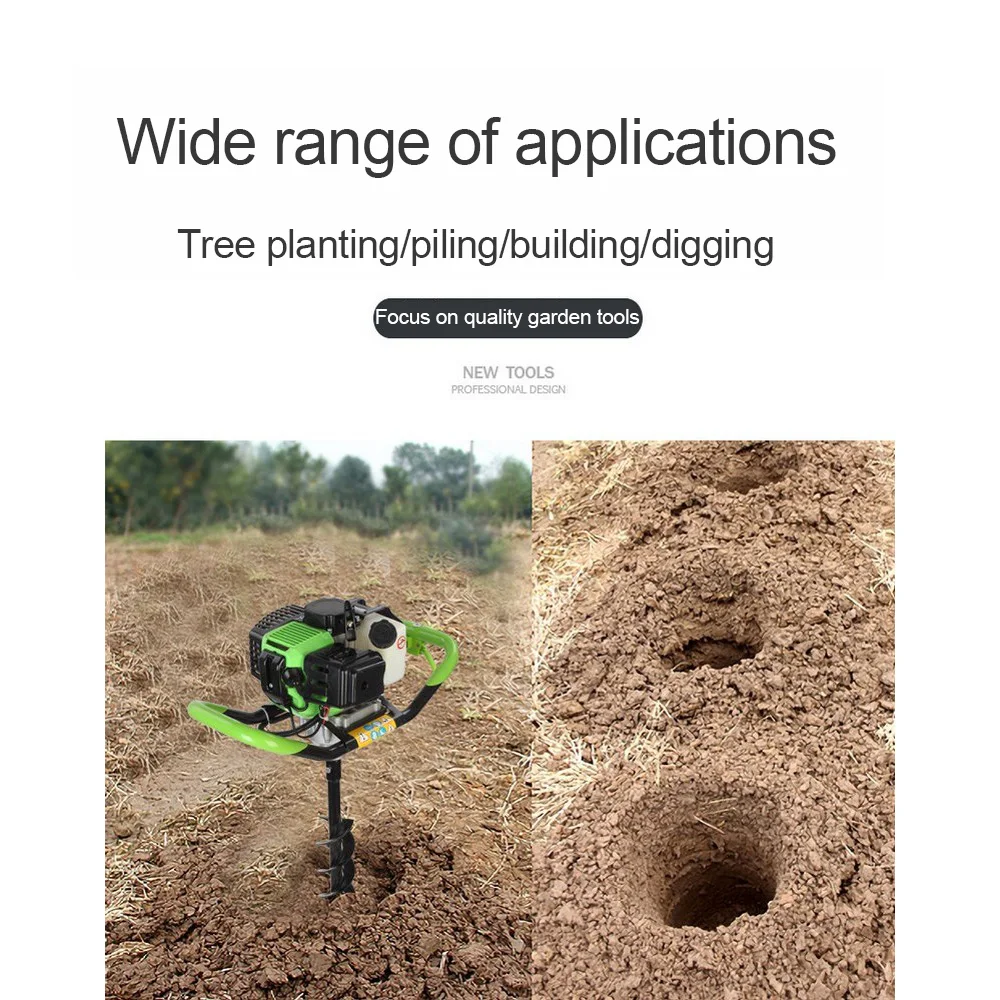 

High Power Ground Drilling Machine Two Stroke Drilling Pile Driver Gas Powered Post Hole Digger Planting Digger Gasoline Rig