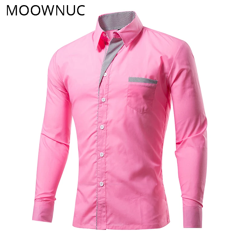 Рубашки 2019 модная Лоскутная Мужская брендовая повседневная одежда с длинным