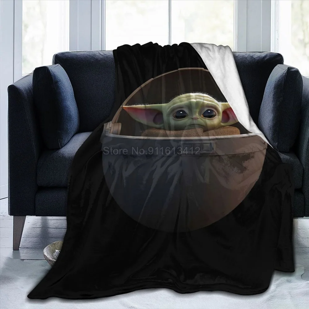 3D Printed Blanket Baby Yoda Star Wars Flannel Bed Throw Soft Disney Cartoon Bedspread Bedclothes Sofa Kids Gift |