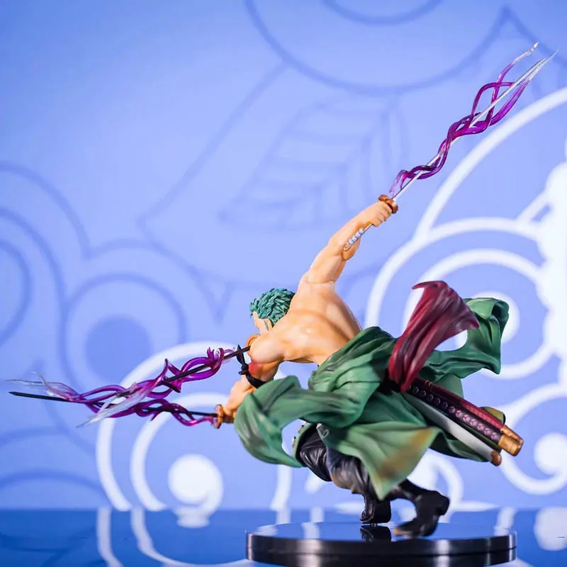 Одна штука 18 см Roronoa Zoro Аниме Фигурка Боевая сцена спецэффекты Roronoa Zoro ПВХ фигурка Коллекция Модель игрушки